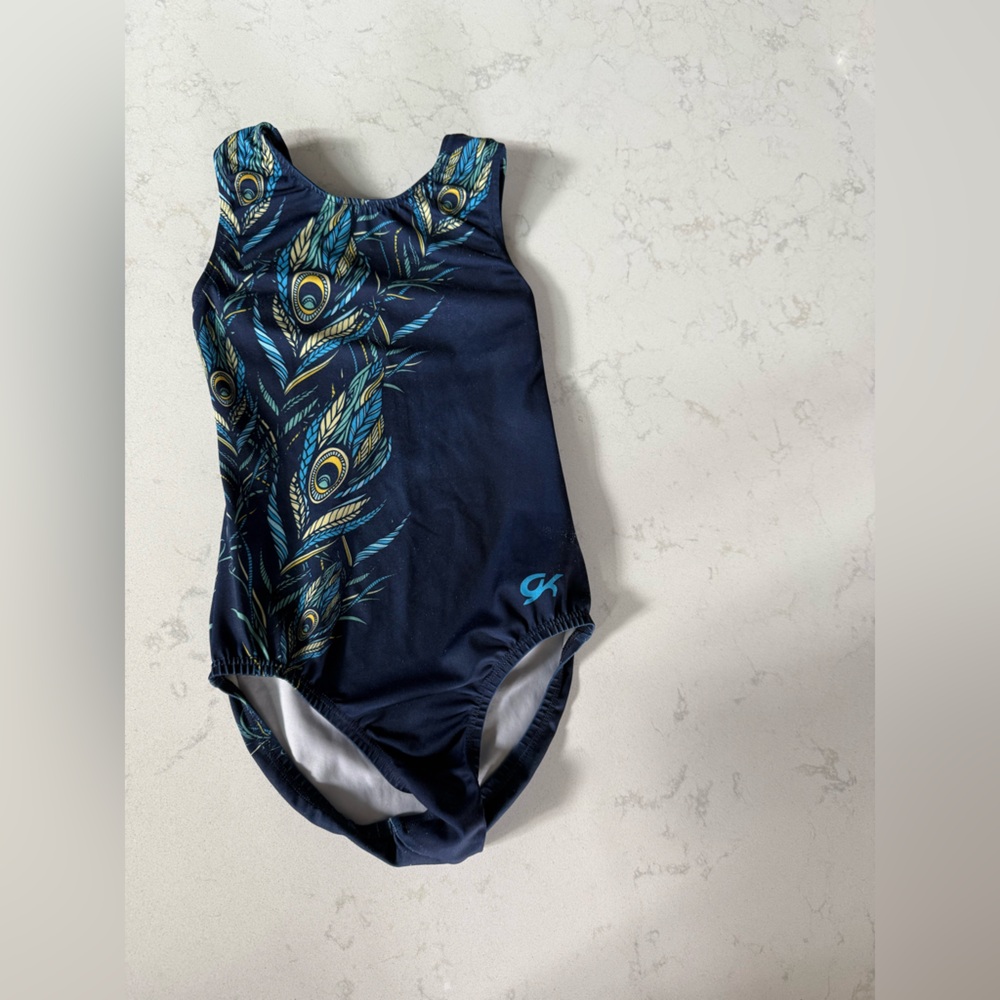 GK Navy and Teal Peacock Leotard CL